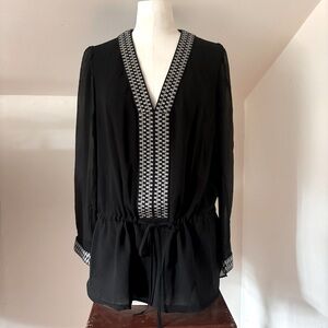 Tory Burch silk embroidered tunic, sz 8
